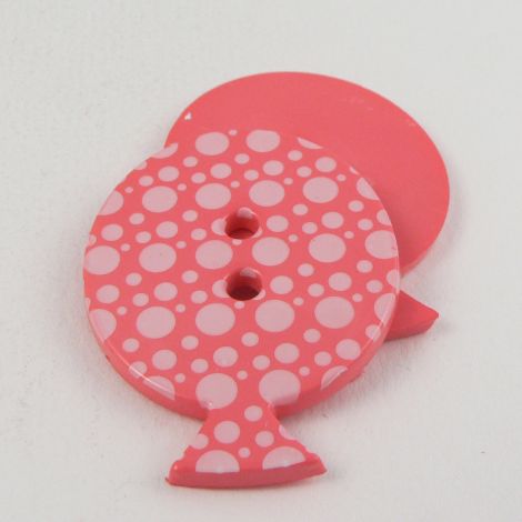 28mm Pink Dotty Balloon 2 Hole Button