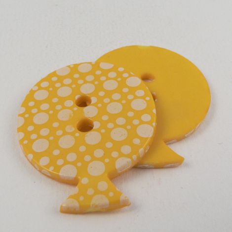 28mm Yellow Dotty Balloon 2 Hole Button