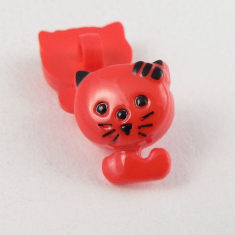 12mm Cute Red Cat Shank Button