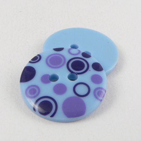 23mm Contemporary Blue Circles 2 Hole sewing Button