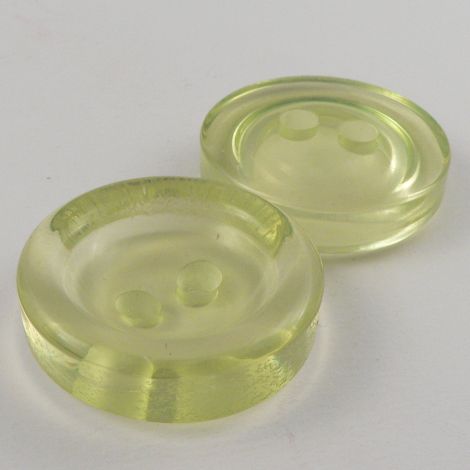 23mm Chunky Green Clear 2 Hole Sewing Button