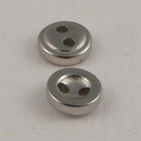 4mm Silver 4 Hole Button