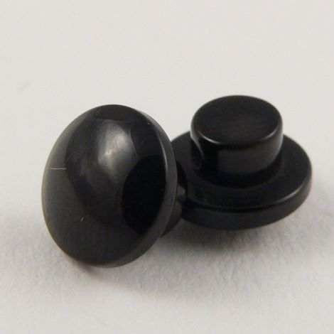 7mm Black Slightly Domed Shank Button