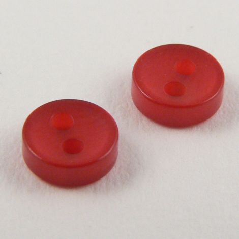 6mm Red 2 Hole Button