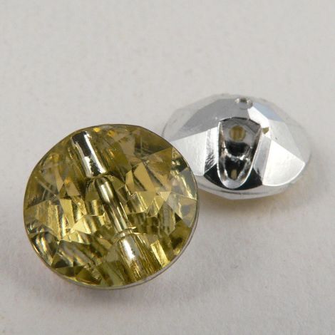 12mm Pale Yellow Faceted Shank Button