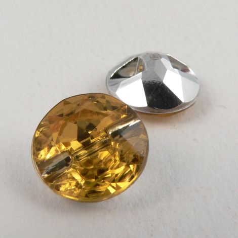 12mm Amber Faceted Shank Button