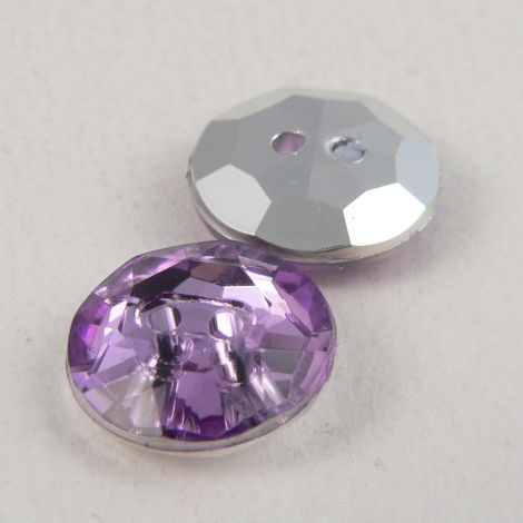 12mm Lilac 2 Hole Faceted Button
