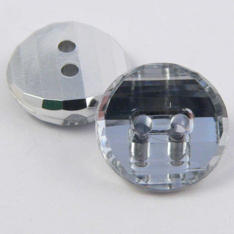 12mm Clear Abstract Round 2 Hole Button