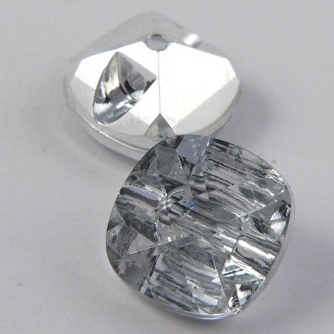 12mm Clear Faceted Square Shank Button