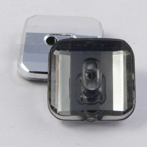14mm Smoke Abstract Square 2 Hole Button