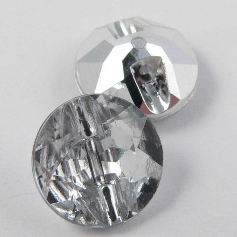 12mm Clear Faceted Shank Button
