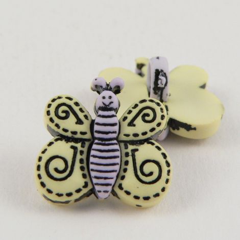 17mm Cute Butterfly Novelty Shank Button 