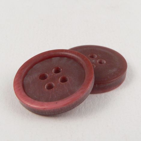 15mm Red Horn Effect Suit Style 4-Hole Button