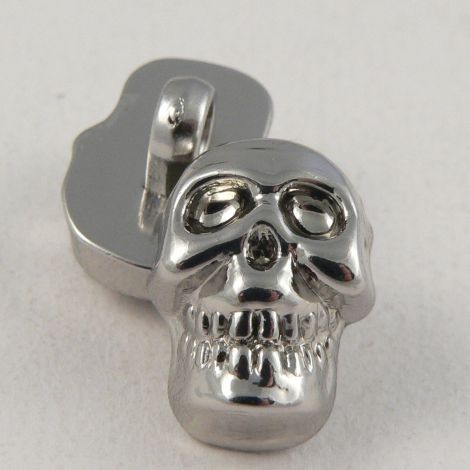 12mm Silver Skull Shank Button