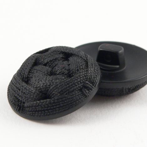 28mm Black Shoelace Shank Coat Button