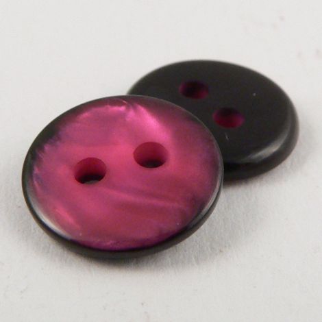 12mm Cerise Pink Two Tone Marble 2 Hole Button