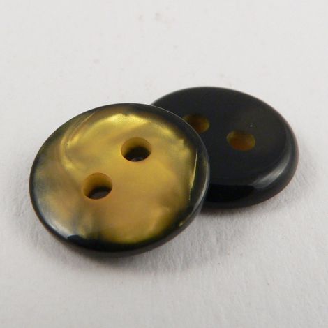 12mm Yellow Two Tone Marble 2 Hole Button