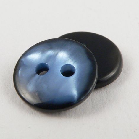 12mm Blue Two Tone Marble 2 Hole Button