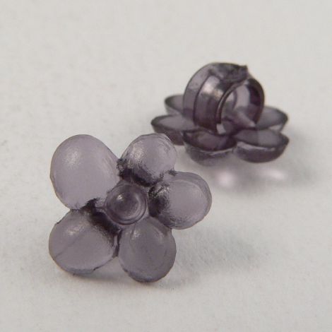 10mm Grey Flower Shank Button