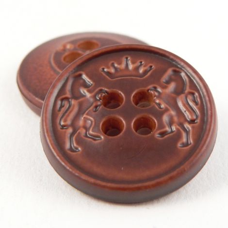 25mm Italian Brown Coat of Arms 4 Hole Button