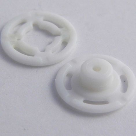 15mm White Press Button