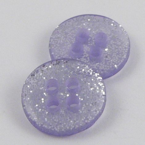 11mm Round lilac Glittery 4 Hole Button