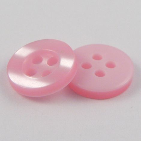 11mm Pearl Baby Pink 4 Hole Shirt Button 