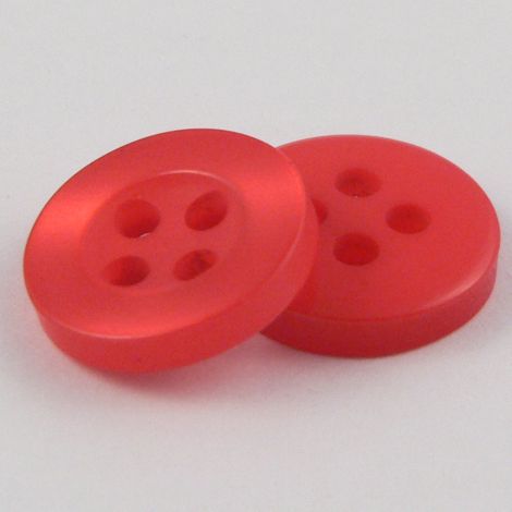 8mm Pearl Red 4 Hole Shirt Button 