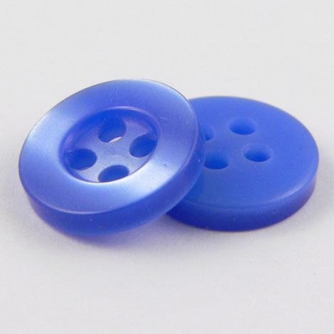 11mm Pearl Royal Blue 4 Hole Shirt Button 