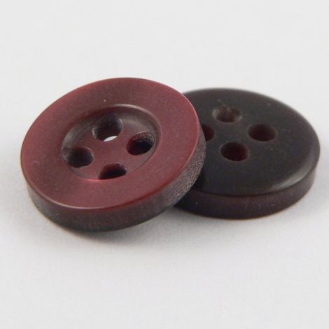 10mm Pearl Burgundy 4 Hole Shirt Button 