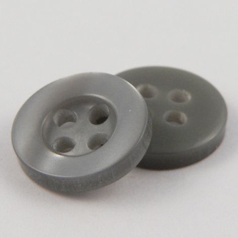 8mm Pearl Pale Grey 4 Hole Shirt Button 