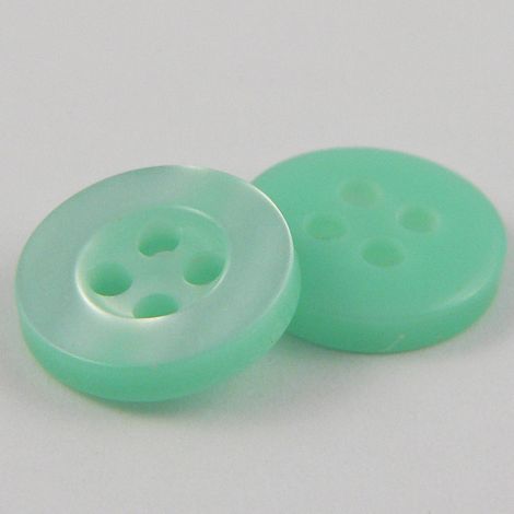 8mm Pearl Mint Green 4 Hole Shirt Button 