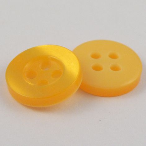 11mm Pearl Yellow 4 Hole Shirt Button 