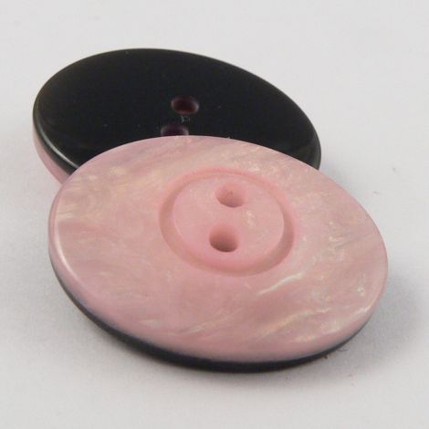 23mm Pale Pink Pearlised Oval 2 Hole Suit Button