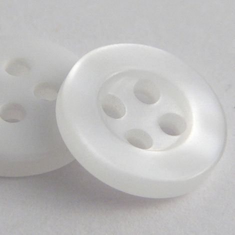 10mm Pearl White 4 Hole Shirt Button 