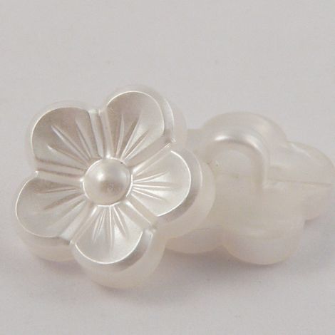 10mm Ivory Pearlised Flower Shank Buttons
