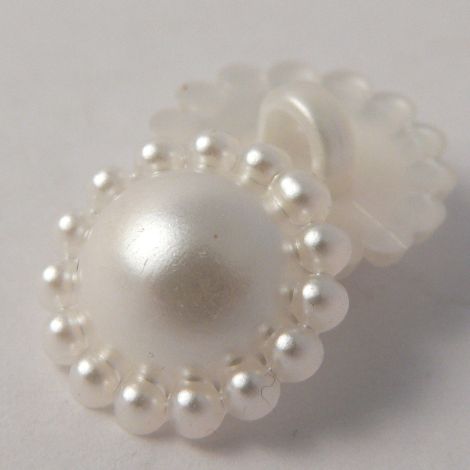 14mm Ivory Pearlised Flower Shank Buttons
