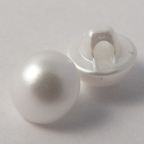 8mm White Pearlised Domed Shank Buttons