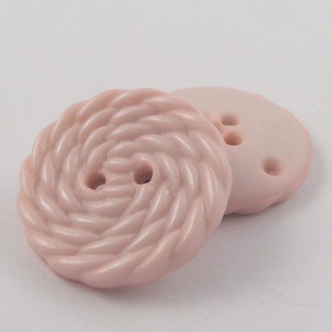 15mm Rose Pink Rope Designed 2 Hole Sewing Buttons