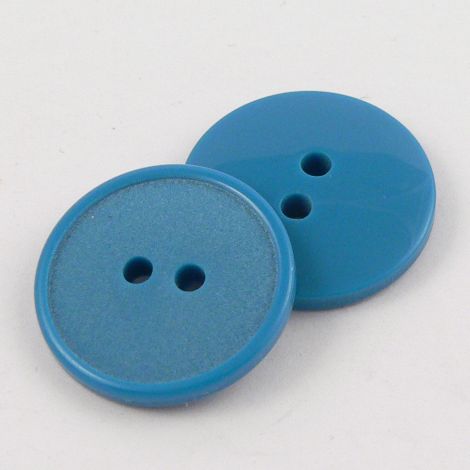 11mm Teal Blue Polyester 2 hole Sewing Button