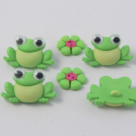 Dress It Up New 'Happy Frogs' Button Pack
