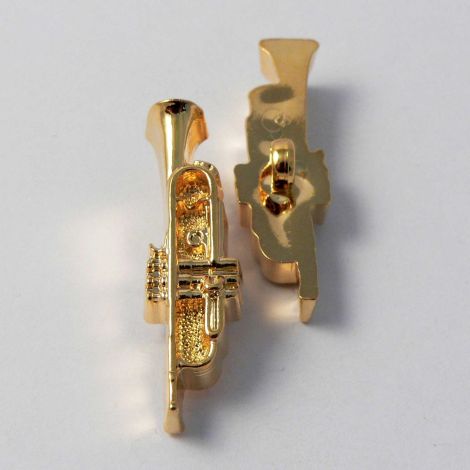 10mm Gold Trumpet Musical Instrument Shank Button