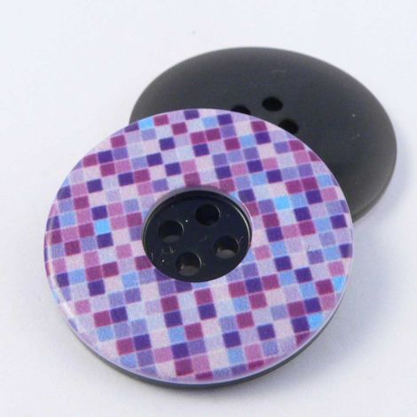 30mm Purple Mosaic 4 Hole Coat Button