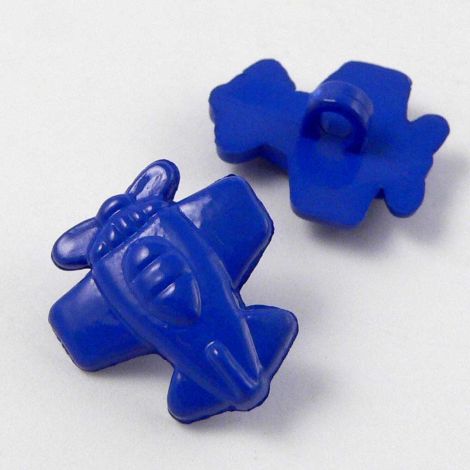 16mm Blue Aeroplane Shank Button