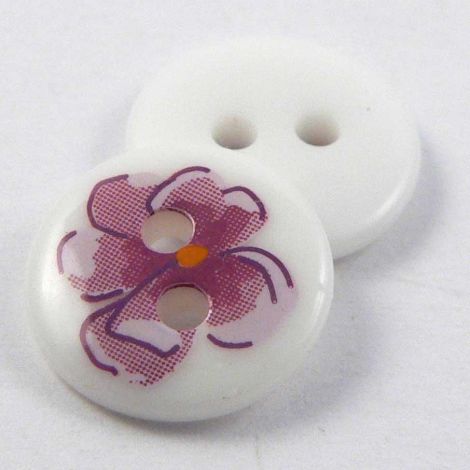11mm Pink Flower 2 Hole Sewing Button 