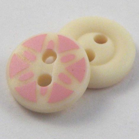 11mm Pale Pink Abstract 2 Hole Shirt Button