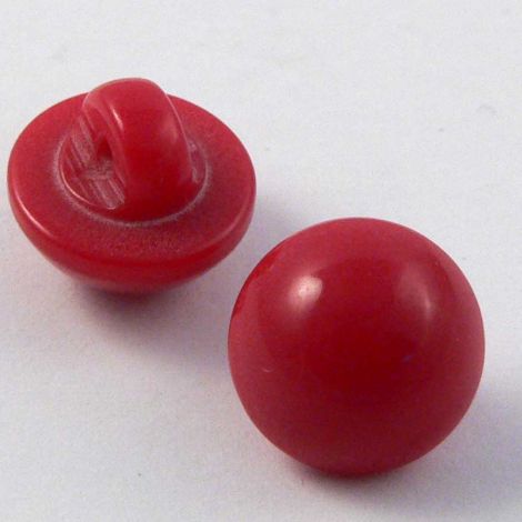 11mm Pinky/Red Smooth Domed Shank Button