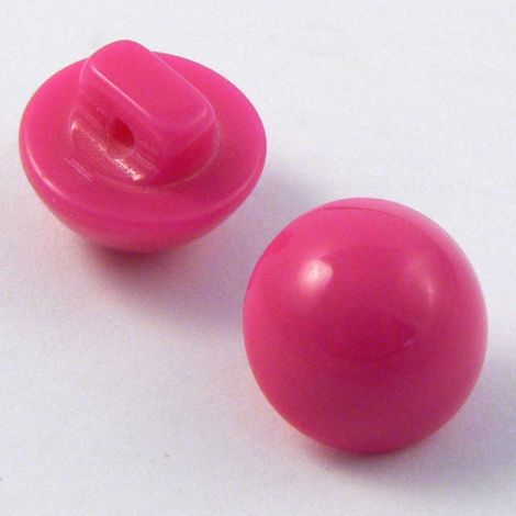 11mm Hot Pink Smooth Domed Shank Button