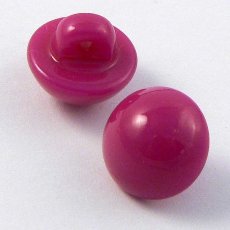 11mm Magenta Smooth Domed Shank Button