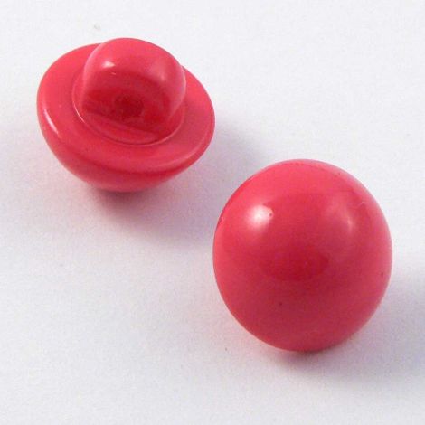 11mm Pink Smooth Domed Shank Button